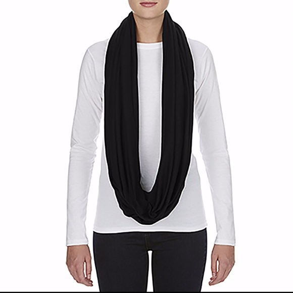 Black Pom Pom Infinity Scarf- NWOT - Picture 4 of 5